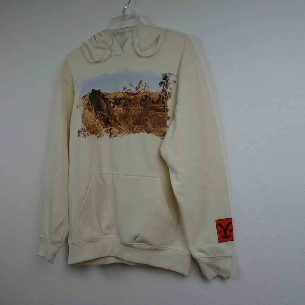 Yellowstone Hoodie Sweatshirt Women's Size S Ivory Dutton Ranch Horse Western - Picture 3 of 7